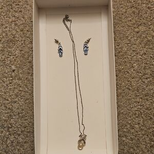 Elegant Silver and Blue Jewelry Set